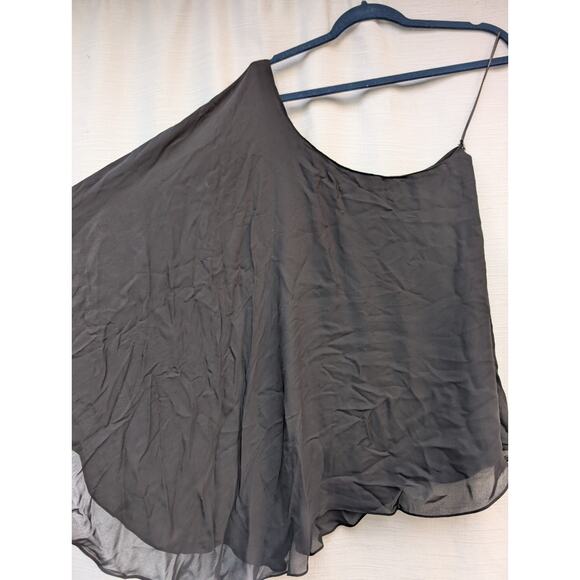 Jay Godfrey Women's One Shoulder Silk Blouse L Flowy Whimsigoth Witchy Festival - Picture 3 of 8